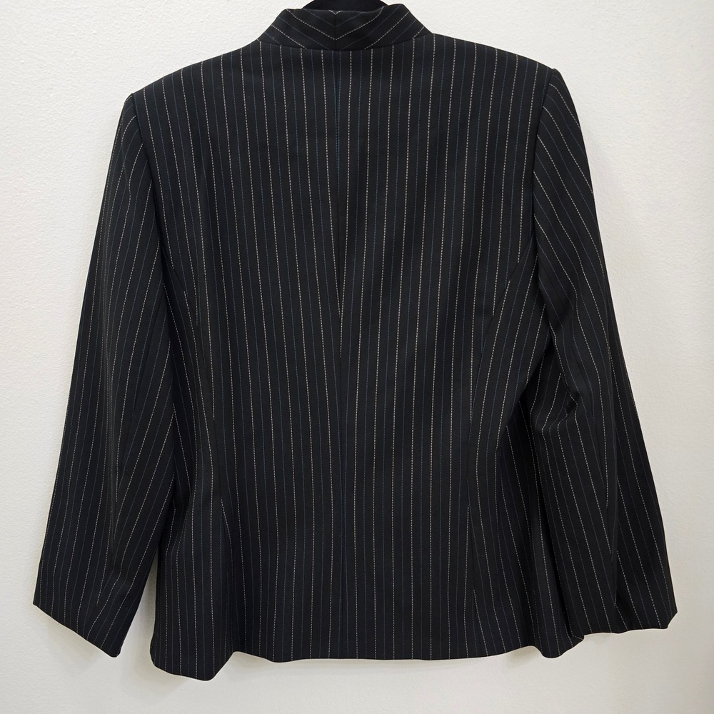 Preston & York Womens Black Pinstripe Stretch Blazer Jacket Size 10 NEW Office - Picture 2 of 5